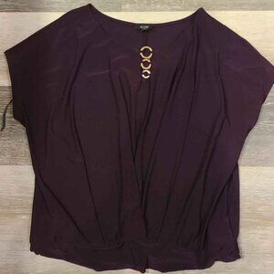 L Plum Dark Purple Blouse